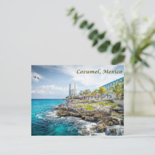 Postal Costa rocosa de Cozumel, México