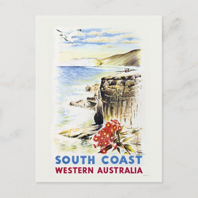 Postal Costa Sur, afiche de la cosecha de Australia Occid (Anverso)