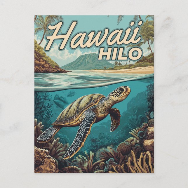 Postal Costa Tropical Hilo Hawaii Big Island Retro (Anverso)