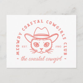 Postal Costera cowgirl lindo gato rosado preppy estética