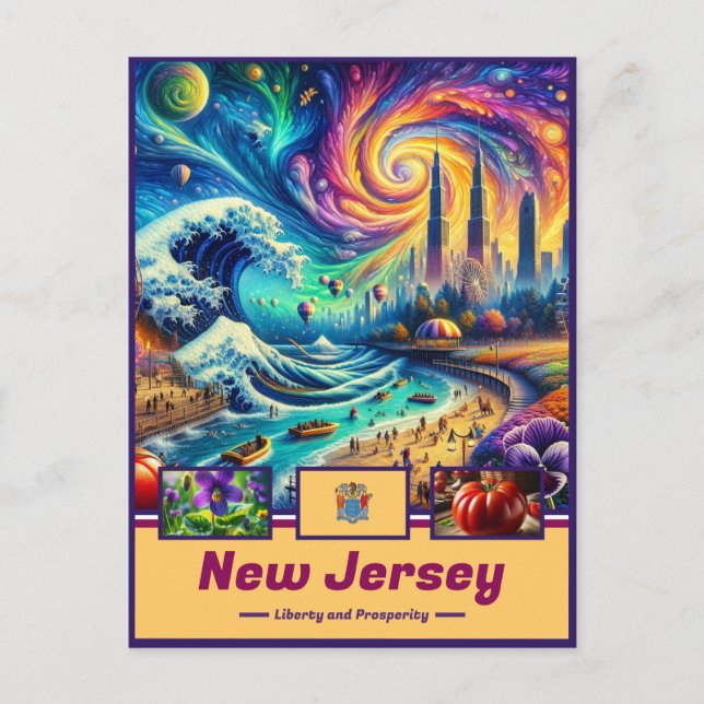 Postal Costera y Cultura de Tapiz de Nueva Jersey (Anverso)