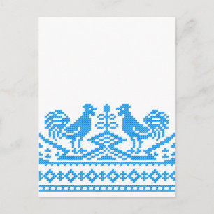 Postal Costilla cruzada de Blue Roosters