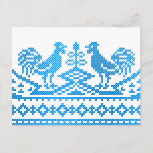 Postal Costilla cruzada de Blue Roosters