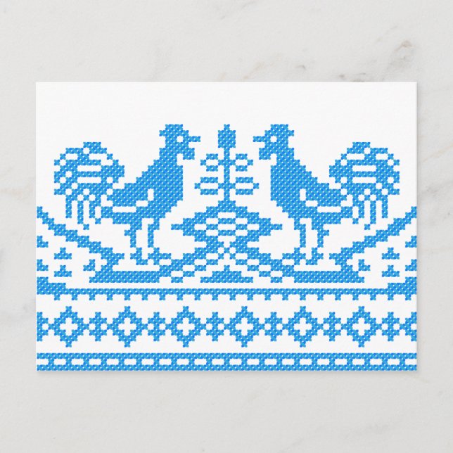 Postal Costilla cruzada de Blue Roosters (Anverso)