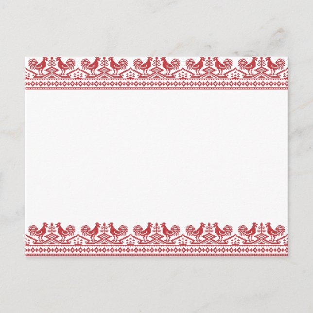 Postal Costilla cruzada del Rooster Rojo (Anverso)