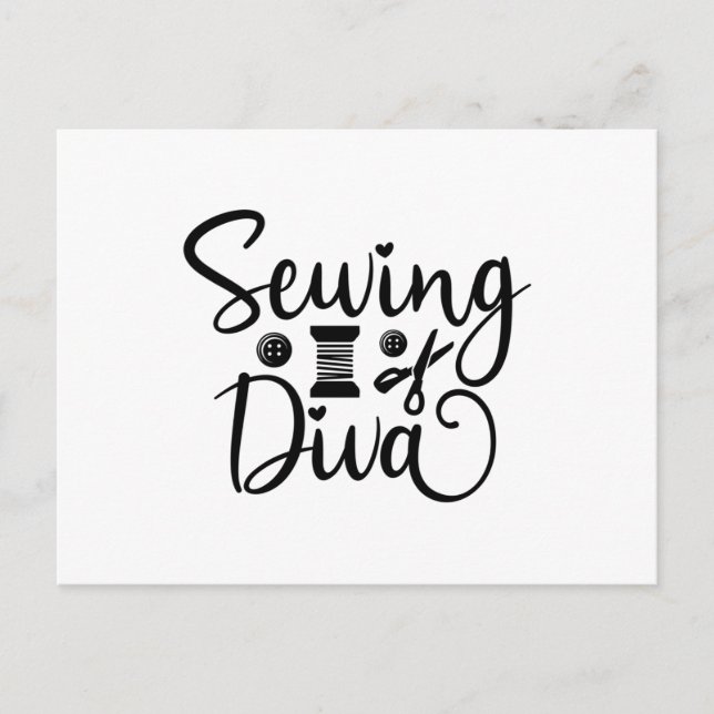 Postal Costura diva (Anverso)