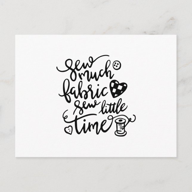 Postal Costura | Restablecer Mucha Tela Poco Tiempo (Anverso)