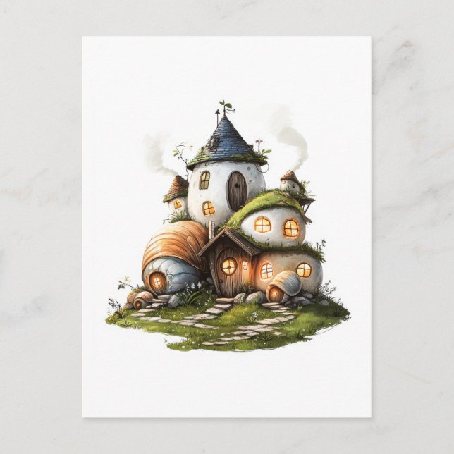 Postal Cosy Snail Shell Cottages (Anverso)