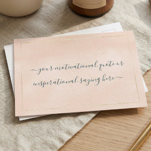 Postal Cota de Motivación Inspiradora DIY Script Rosa
