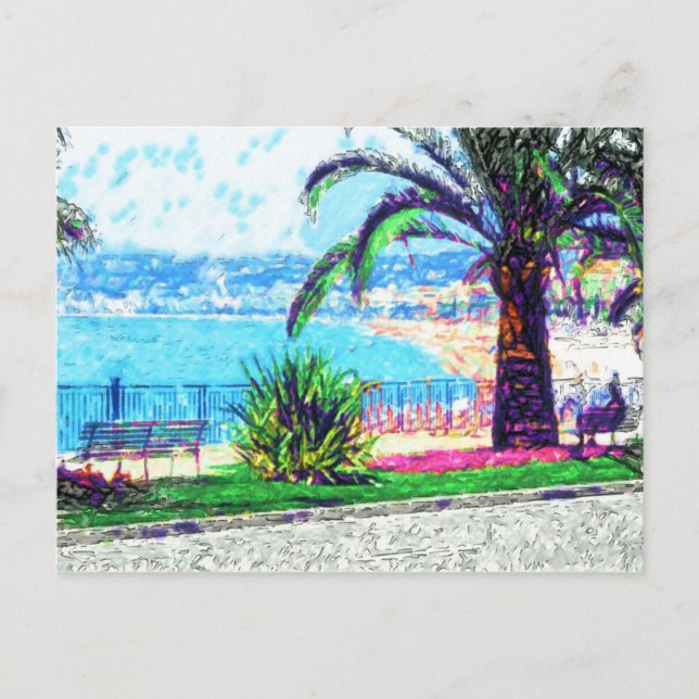 Postal Cote d'Azur - Ojalá estuvieras aquí (Anverso)