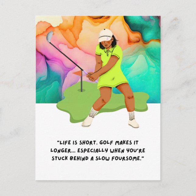 Postal Cotidioso de golf decir cita para el saludo de gol (Anverso)