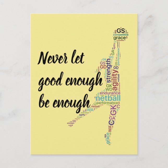 Postal Cotización de Netball Motivacional de Posiciones d (Anverso)
