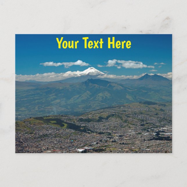 Postal Cotopaxi y Quito personalizables (Anverso)
