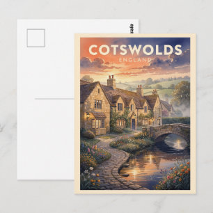 Postal Cotswolds Inglaterra Viaje Vintage