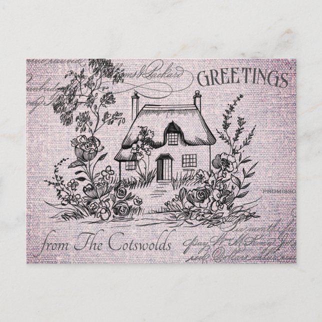 Postal Cotswolds ingleses vintage (Anverso)