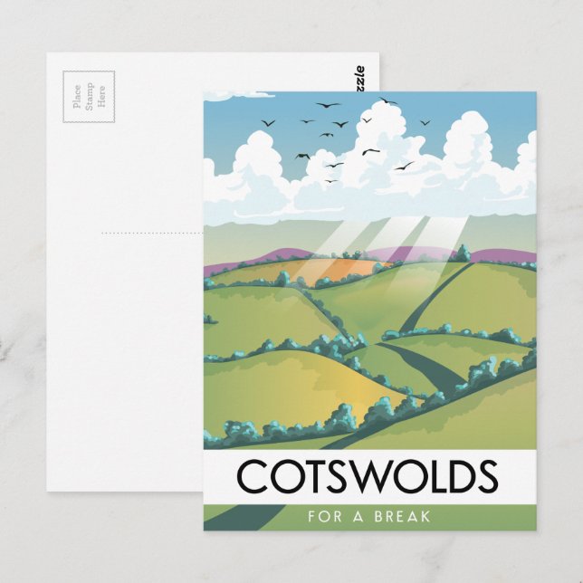 Postal Cotswolds para un descanso. (Anverso / Reverso)