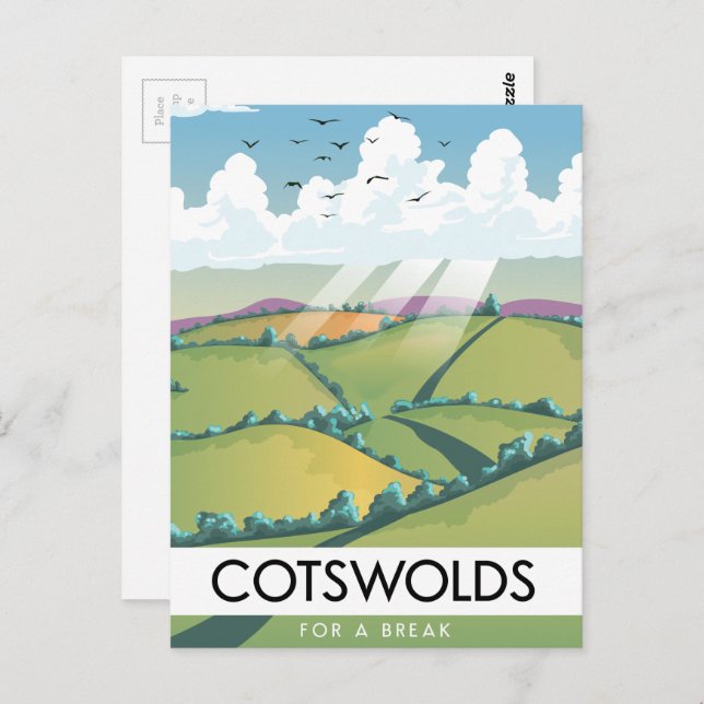 Postal Cotswolds por un descanso. (Anverso / Reverso)