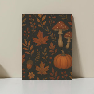 Postal Cottagecore caprichoso floral vintage de seta oscu