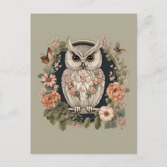 Postal Cottagecore Owl (Anverso)