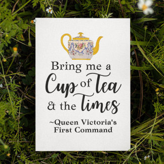 Postal Cottagecore Tea Queen Victoria Cita Corta Inglés
