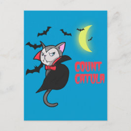 Postal Count Catula Funny Halloween Cat Pun