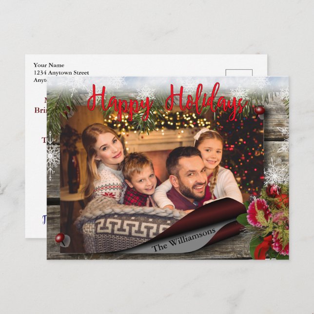 Postal Country Bulletin Board Happy Holidays Photo (Anverso / Reverso)