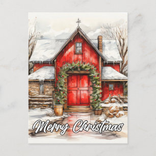 Postal Country Farm Navidad   Felices Fiestas a Todos