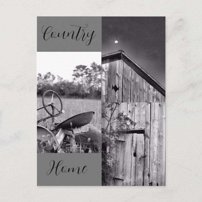 Postal "Country Home" Tractor Barn Collage (Anverso)