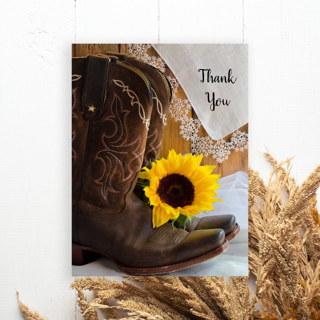 Postal Country Sunflower Lace Western Boda Gracias (Subido por el creador)