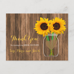 Postal Country Sunflower Mason Jar - Gracias