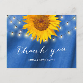 Postal Country Sunflower & String Lights Blue Gracias