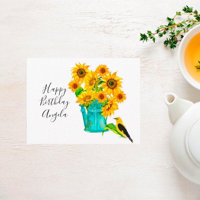 Postal Country Sunflowers Bouquet Birday (Subido por el creador)