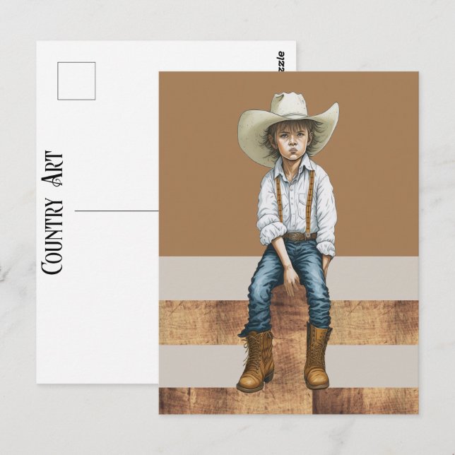 Postal Country Western Young Cowgirl On Post Ranking Styl (Anverso / Reverso)