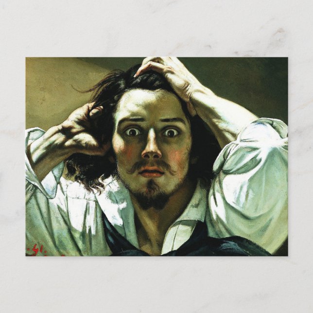 Postal Courbet, La Postcarta del Hombre Desesperado (Anverso)