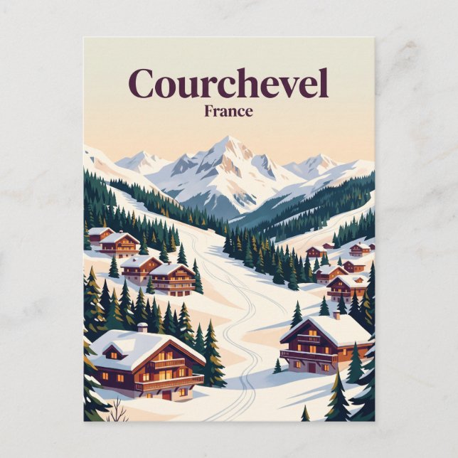 Postal Courchevel Francia (Anverso)