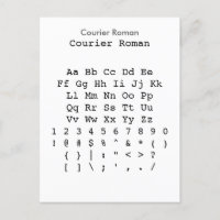 Courier Roman - Hoja de ejemplo de tipos de letra 