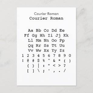 Postal Courier Roman - Hoja de ejemplo de tipos de letra 