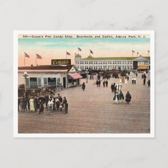 Postal Couse's Pier, Candy Shop, Asbury Park NJ (Anverso)