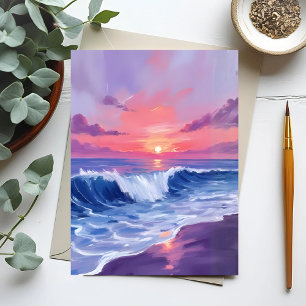 Postal Cove de Algodón de Azúcar   Océano Rosa Pintado co