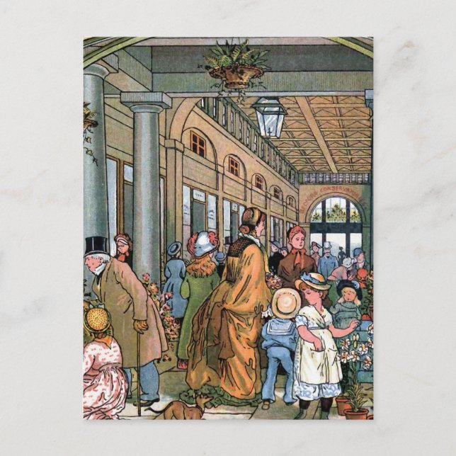 Postal "Covent Garden, Londres" Ilustracion de época (Anverso)