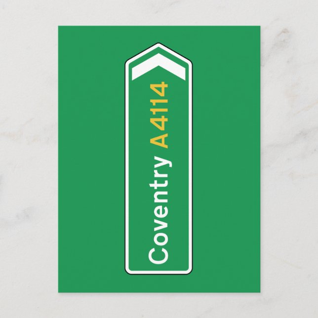Postal Coventry, Rótulo de carreteras del Reino Unido (Anverso)