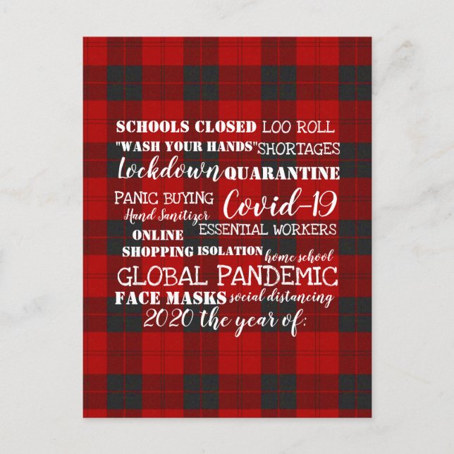 Postal covid-19 2020 el año de las máscaras faciales de b (Anverso)