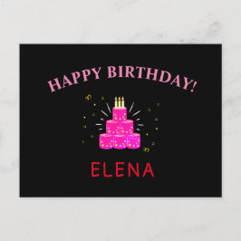 Postal covita rosa de cuarentena de cumpleaños feliz