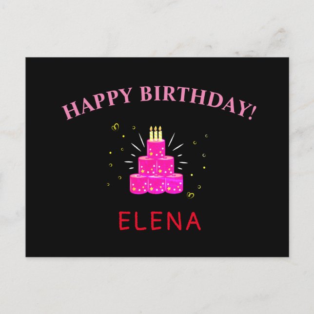 Postal covita rosa de cuarentena de cumpleaños feliz (Anverso)