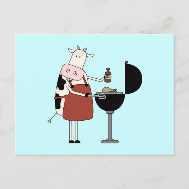 Postal Cow Barbeque camisetas y regalos (Anverso)