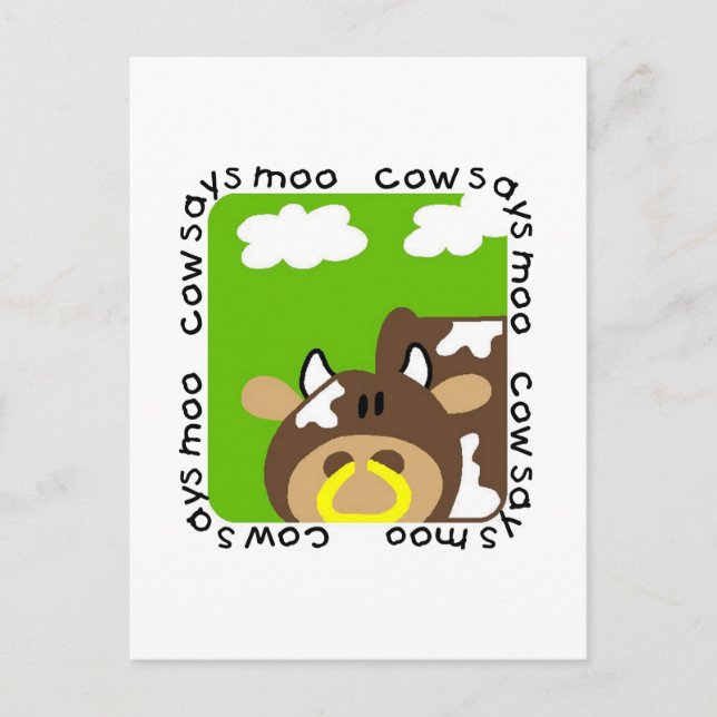Postal Cow dice camisetas y regalos para moscas (Anverso)