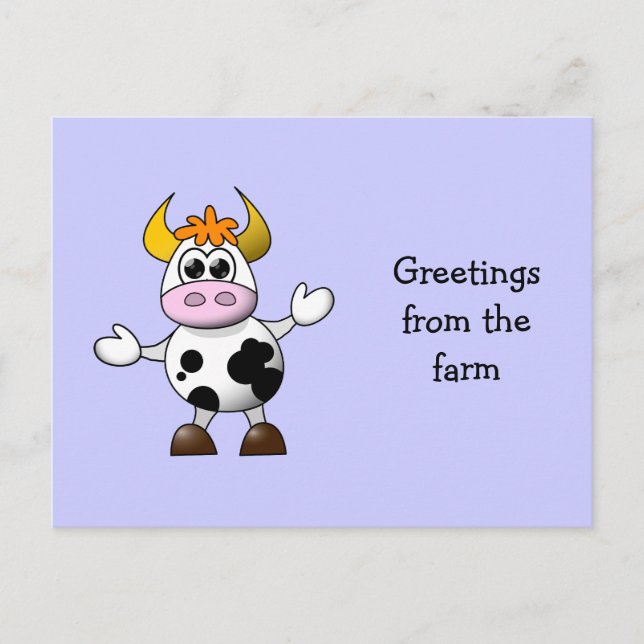 Postal Cow Personalizado divertida (Anverso)