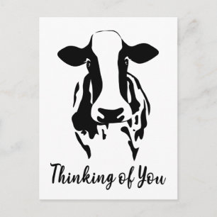Postal Cow piensa en ti, saluda a tu agricultor