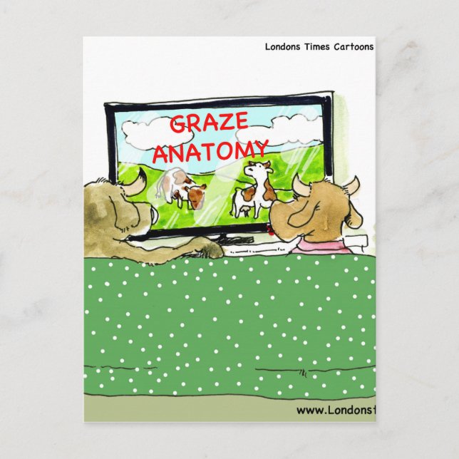 Postal Cow TV muestra a divertida Personalizado (Anverso)