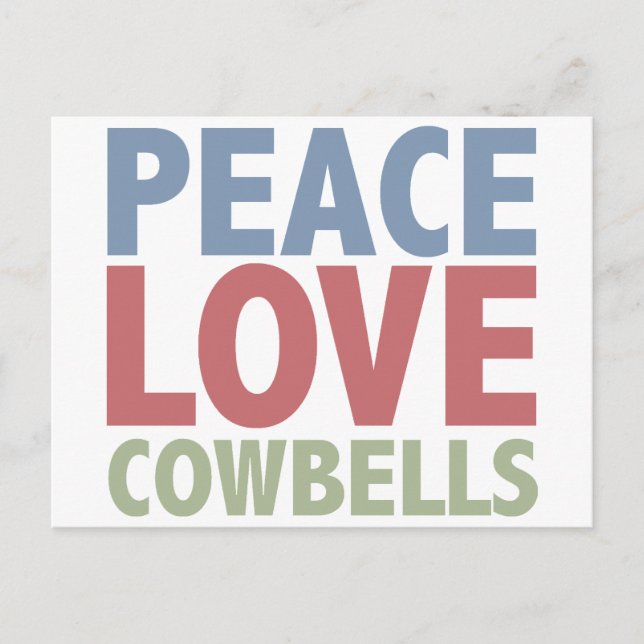 Postal Cowbels de amor por la paz (Anverso)